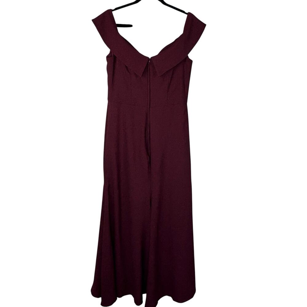 Morilee Bridesmaid Gown Off the Shoulder Trumpet #21636 Formal Wine Size 14